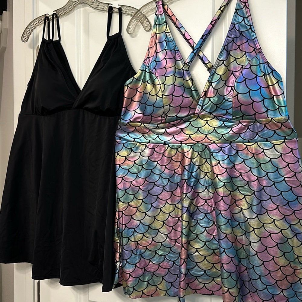 TORRID (2 set) wireless swim dress with brief 1X